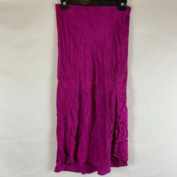 Rails Maya Skirt S Radiance Magenta Elastic Waist Sheen Slit - Picture 1 of 9